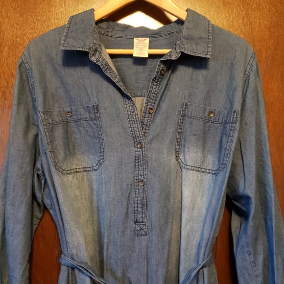 Faded Glory denim colored shirt dress - Picture 2 of 4